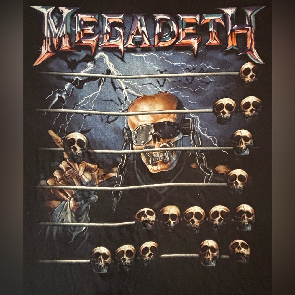 MEGADEATH Men’s Vintage Black Graphic Tee Size XL - Picture 8 of 9